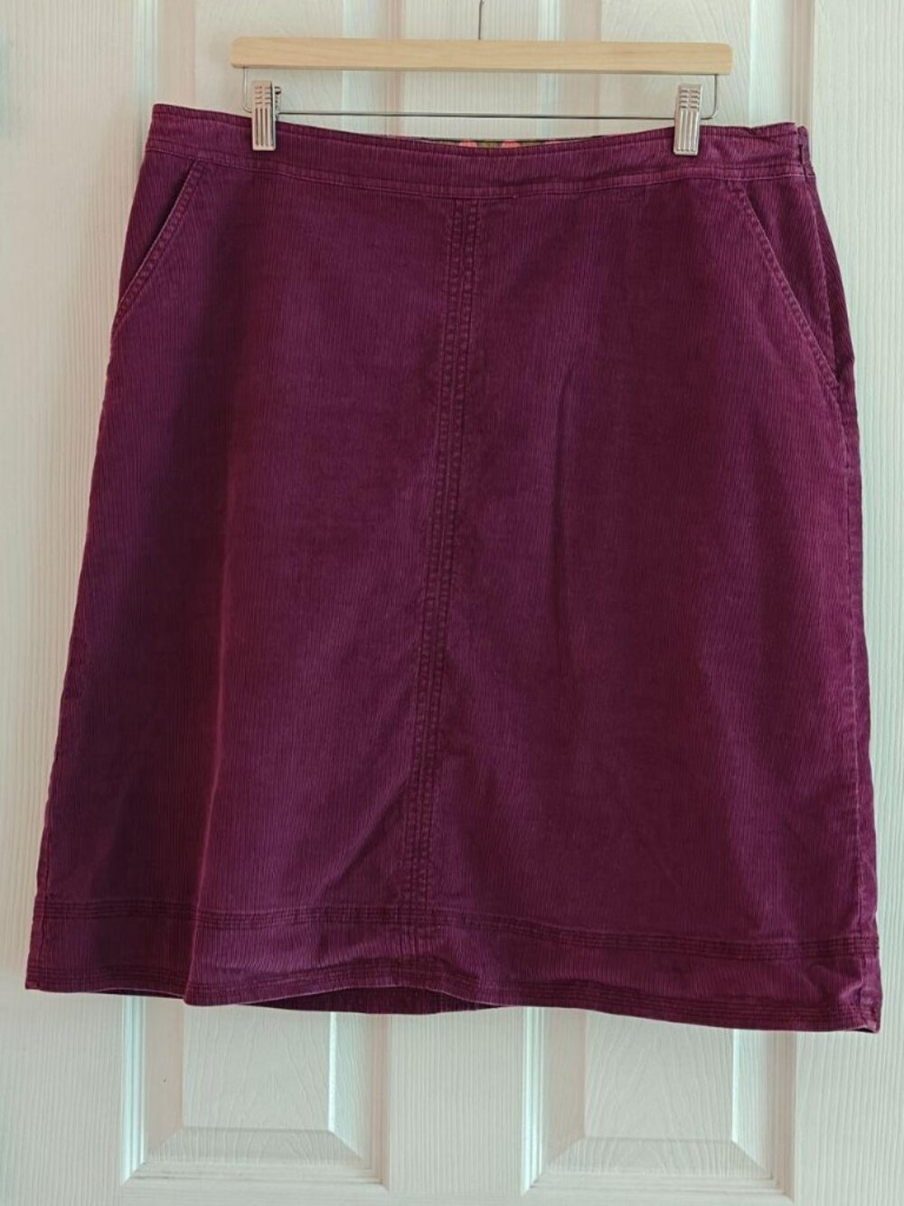 BODEN Purple Corduroy A-Line Skirt Women's UK 18L US 14L Long / Tall Pockets